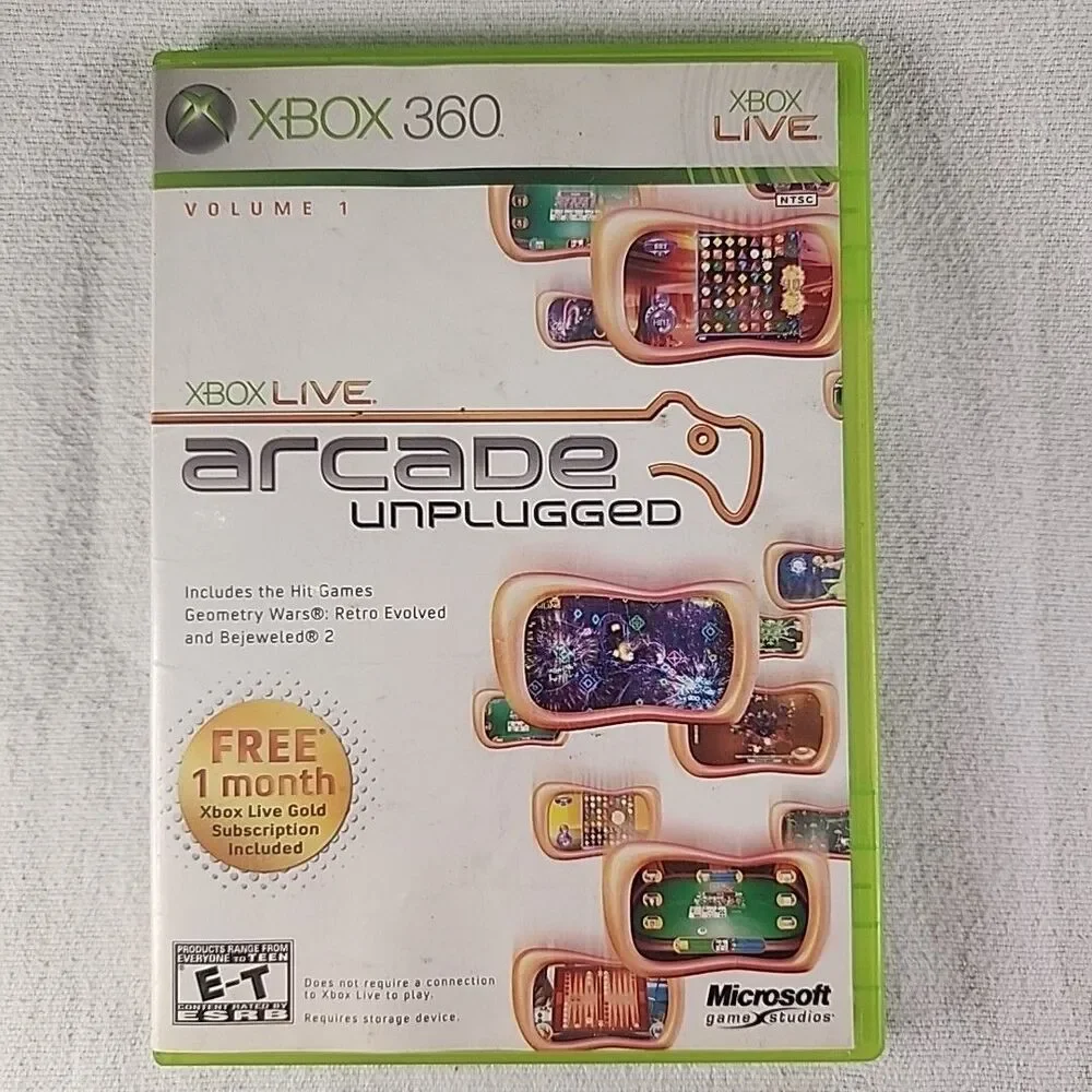 Game Live Arcade Unplugged Xbox 360 Microsoft 2006 Complete CD Manual Case